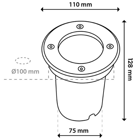 Boden-Einbauleuchte GU10, Bodenstrahler IP65 IK09 Rund CATIO 2 LUMILED