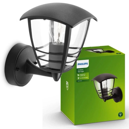Gartenleuchte LED Wandleuchte CREEK myGarden E27 IP44 Laterne für Up Black PHILIPS