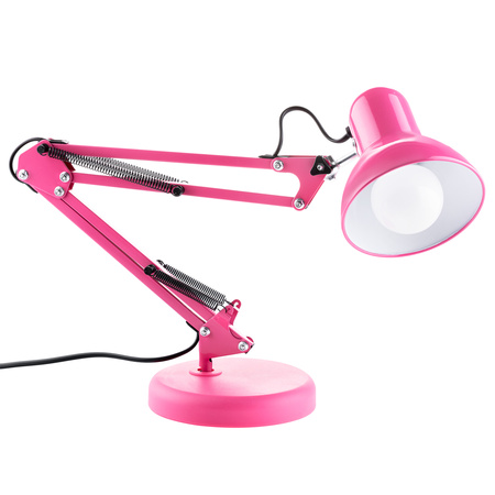 Schreibtischlampe E27, Zeichentisch-Schreibtischlampe mit Tischklemme Rosa TOBI LUMILED