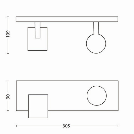Deckenleuchte LED-Strahler RUNNER BAR 2XGU10Weiß PHILIPS