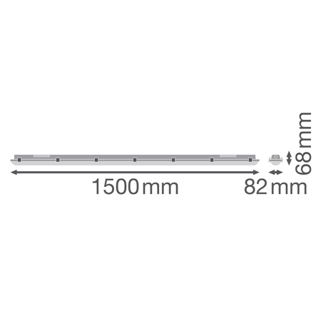 LED Flameproof Hermetische Leuchte 81W 11000lm 4000K Neutral IP65 IK08 Dampproof grau Ledvance