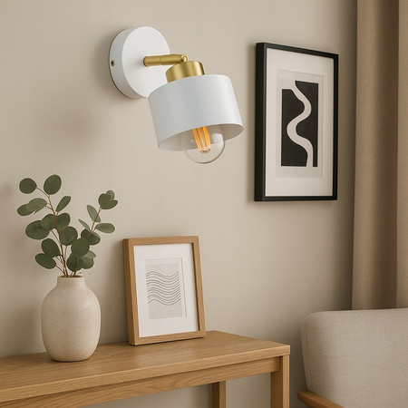 Wandleuchte Spotlight Wandleuchte E27 Moving White Gold Elza Masterled