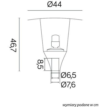 Kopfschirm für Außengartenlampe METIS E27 IP65 Su-Ma