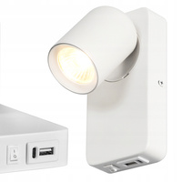 Wand Wandmontage Aufputz Leselampe GU10 USB Weiß Matt Timo Masterled