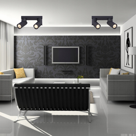 Wandleuchte 2xGU10 LED beweglich schwarz