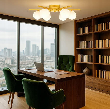 Kronleuchter Decke Pendelleuchte Dekorative 6x G9 Gold Bali Masterled