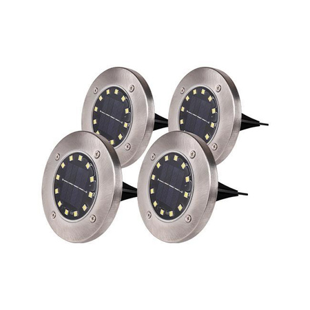Set bestehend aus 4xGartenleuchte 12x LED SOLAR BODENMONTAGE IP54