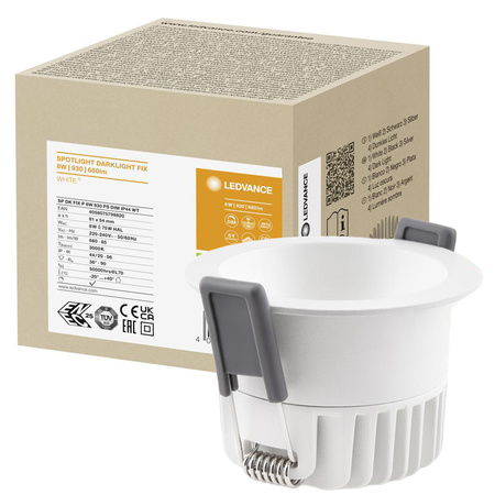 LED-Panel bündig montiert Spot-Leuchte 8W 680lm CCT dimmbar Mesh White Darklight Ledvance