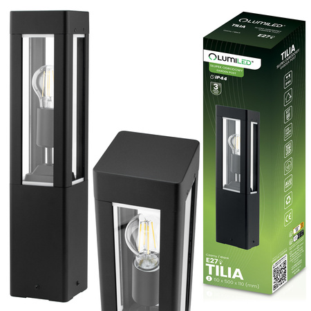 Gartenleuchte E27, Außenstehleuchte Pollerleuchte 50cm TILIA LUMILED