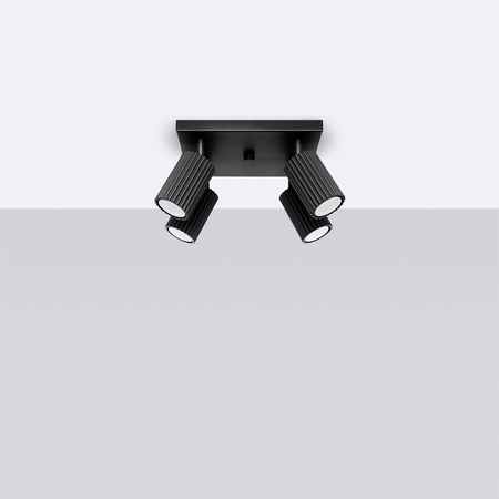 Tuba Spot Reflektor Deckenleuchte 4x GU10 Schwarz Carbon Deep Space SL.1583 Sollux