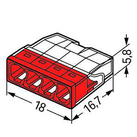 WAGO 2273-204 Quick Connect Installationsverbinder für DRAHT 4x0,5-2,5mm