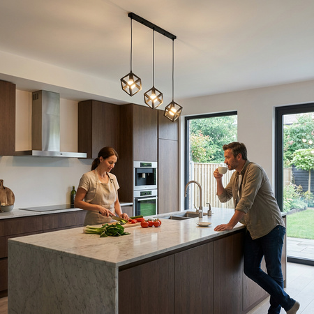 TALUS Decke Pendelleuchte Geometrischer Pendelwürfel für LED 3x E27 LUMILED