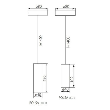 LED-Hängelampe 4W 3000K warmer Überhang 150cm ROLSA Weiß Kanlux