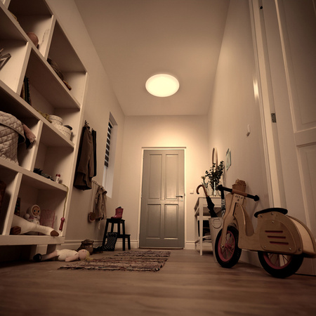 LED Plafond Deckenleuchte 12W 1350lm 2700K mit Dämmerungssensor Weiß Acuna Philips