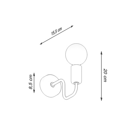 Wandleuchte VECTOR E27 Schwarz Industrial SOLLUX