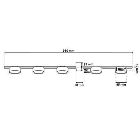 OVILO Deckenleuchte LED-Halogen-Leuchte 5x GX53 Spot Wandleuchte Reflektor LUMILED