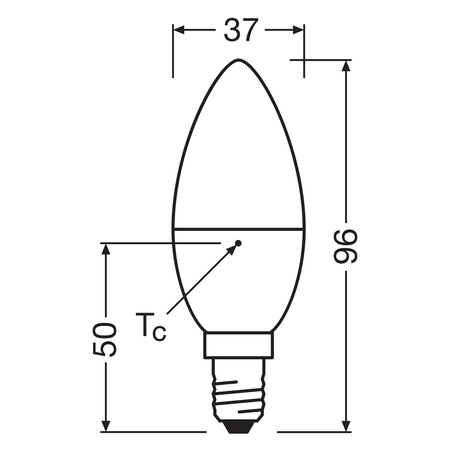 LED-Lampe B37 Kerze E14 3.3W = 25W 250lm 4000K Neutral 220° PCR LAMPS Osram