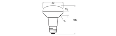 LED-Lampe R80 Reflektor E27 4.9W = 60W 345lm 2700K Warm CRI90 36° Dimmbar SUPERSTAR Osram