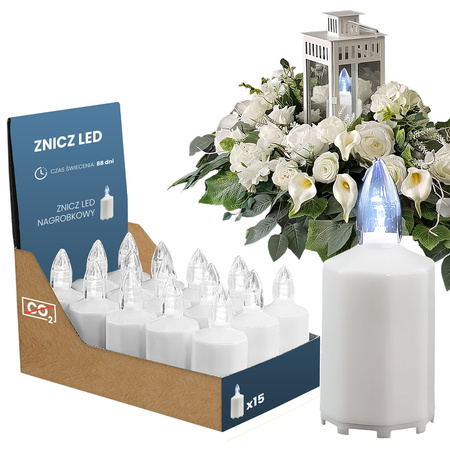 LED Grabkerzen Sparpack 15 Stück warmweiß inkl. Batterien