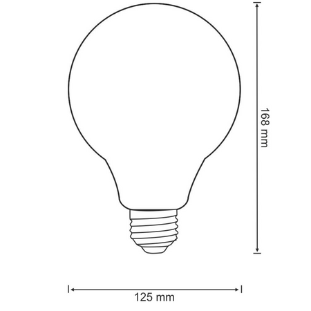 E27 G125 LED Lampen 4W 1900K Warm 320° Filament GOLDLUX (Polux) Volksblau Dekorativ