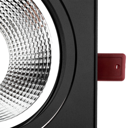 Einbaustrahler GU10, AR111 Einbauspot 14.5cm Quadrat beweglich Schwarz CARPI LUMILED