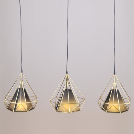 HIRA 3xE27 Überhang Deckenleuchte Schwarz Gold GOLDLUX (Polux)