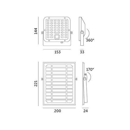 LED Fluter Solarlampe 10W 4000K 1500lm IP65 Bewegungssensor + Fernbedienung KOBI