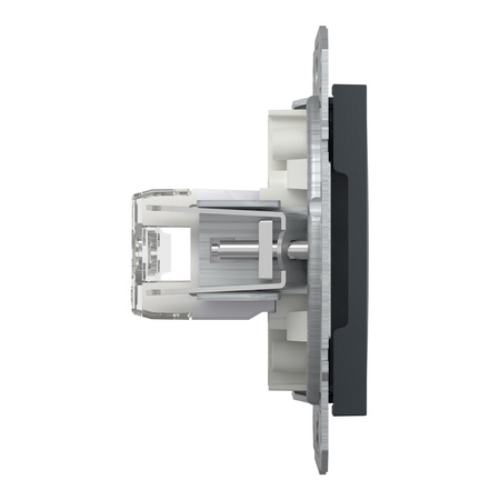 Doppelte Computersteckdose 2x RJ45 Cat. 6 UTP ohne Rahmen Asfora IP20 Anthrazit