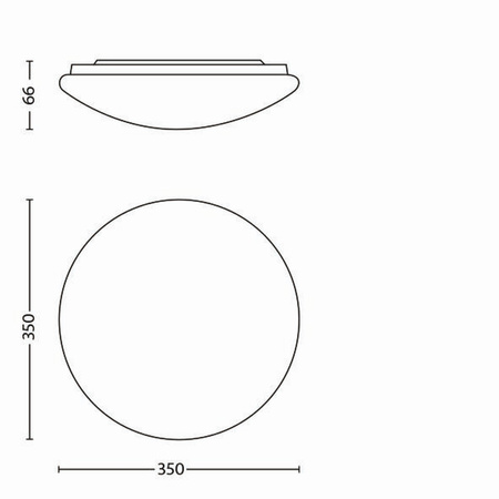 Plafond LED-Anbauleuchte WAWEL 17W CCT Dimmbar 35cm Weiß Rund PHILIPS