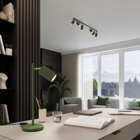 Schreibtisch Stehend Nacht Tischlampe GU10 Olive Carbon Deep Space SL.1624 Sollux