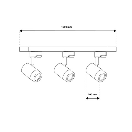1m Stromschiene + 3x Schienenstrahler GU10 Weiß-Gold SAGI LUMILED