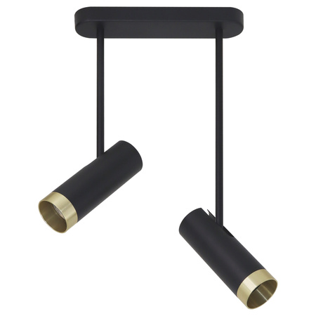 Deckenstrahler 2x GU10 Schwarz Gold PORTO Sanico Goldlux