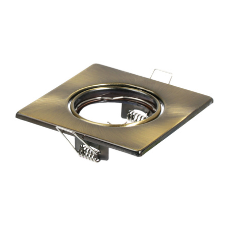 3x OPIN GOLDLUX beweglicher Halogenlampe quadratisch Metall Patina MR16 GU10