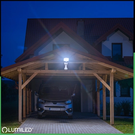 LED-Flutlicht ZUNA2 10W 900lm 6500K IP44 Schwarz Bewegungsmelder LUMILED