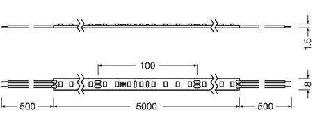 LED Streifen 24V 40W 350LED Warm 5m LEDVANCE
