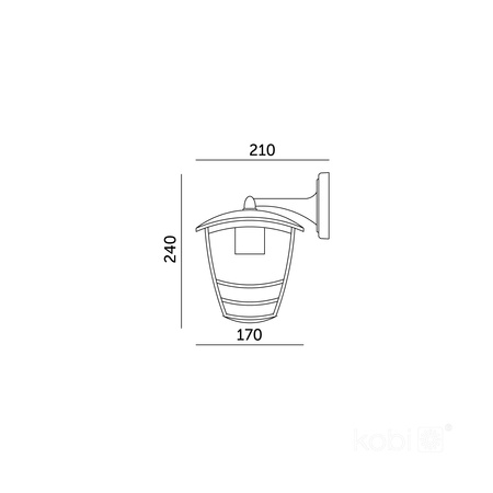 Außen E27 Außenwandleuchte IP54 Schwarz Tevio Kobi