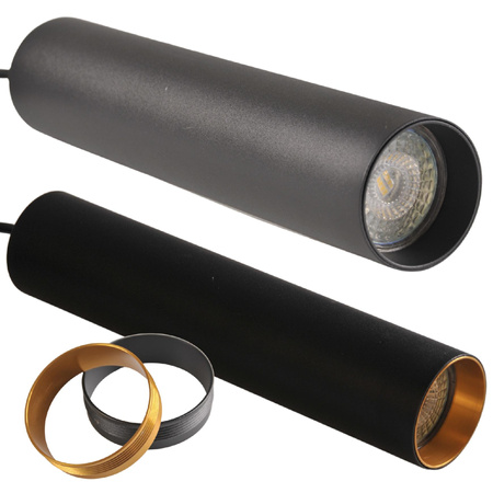 Stromschienen-Kit 1-Phasen-Schiene + 3x GU10 Reflektor Schwarz MARIBEL Sanico Goldlux