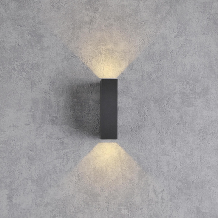 LED Elevation Wandleuchte Graphit oben/unten 2x2,5W 4000K Neutral ORLEAN GOLDLUX (Polux)