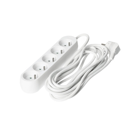 Verlängerungskabel Stecker 5x geerdete Steckdose Steckdosenleiste 5m weiß Linea Kobi