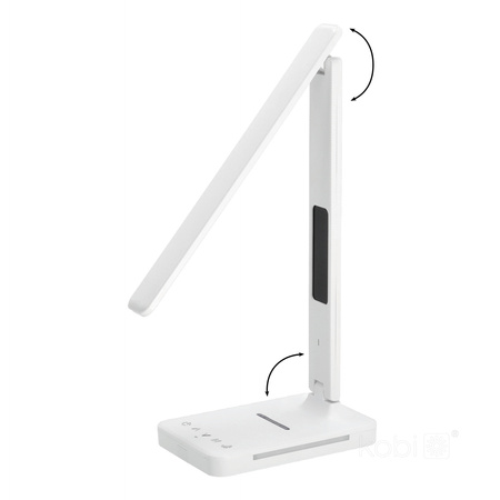 LED-Schreibtischlampe mit Display Ladegerät Wecker CCT DIM Weiß Kobi