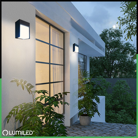 Garten-Wandleuchte LED Außenwandleuchte IP54 12W 3000K RUBUS LUMILED