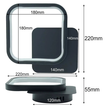 Wandleuchte LED CLOVER 14W 4000K Schwarz