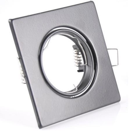 Set aus 3x quadratischer, schwarzer, beweglicher Halogenlampe GOLDLUX (Polux) + GU10 3,5W LED Lampen