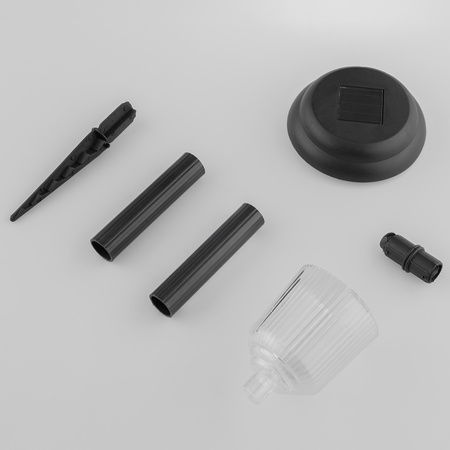 LED SOLAR Gartenlampe schwarz eingebettet 6000K kaltweiß 41cm