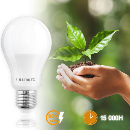 LED Lampen E27, Glühbirne A60 mit Bewegungs- und Dämmerungssensor 10W = 75W 1055lm 200° 4000K neutral LUMILED