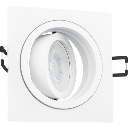 Einbaustrahler GU10, MR16 Einbauspot HALOGEN Quadrat beweglich Weiß CASSIO LUMILED