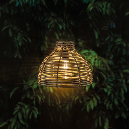 Solar-LED-Lampe, Hängelampe IP44 3000K Rattan VEXA LUMILED