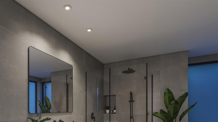 3x LED-Einbauleuchte Hermetic IP44 Badezimmer Einbauleuchte 4.2W 400lm IP44 Weiß Ambiente TW Weiß Smart SMART Zigbee Bluetooth Adore Philips HUE