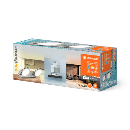 Wandmontierte LED-Badezimmer-Deckenleuchte 14W 460lm CCT 30cm IP44 Dimmbar Silber SMART+ WiFi Sun@Home Ledvance