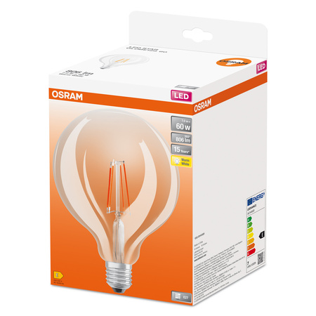 LED-Lampe G125 Sphere E27 7W = 60W 806lm 2700K Warm 300° Retrofit Glühfaden CLASSIC Osram